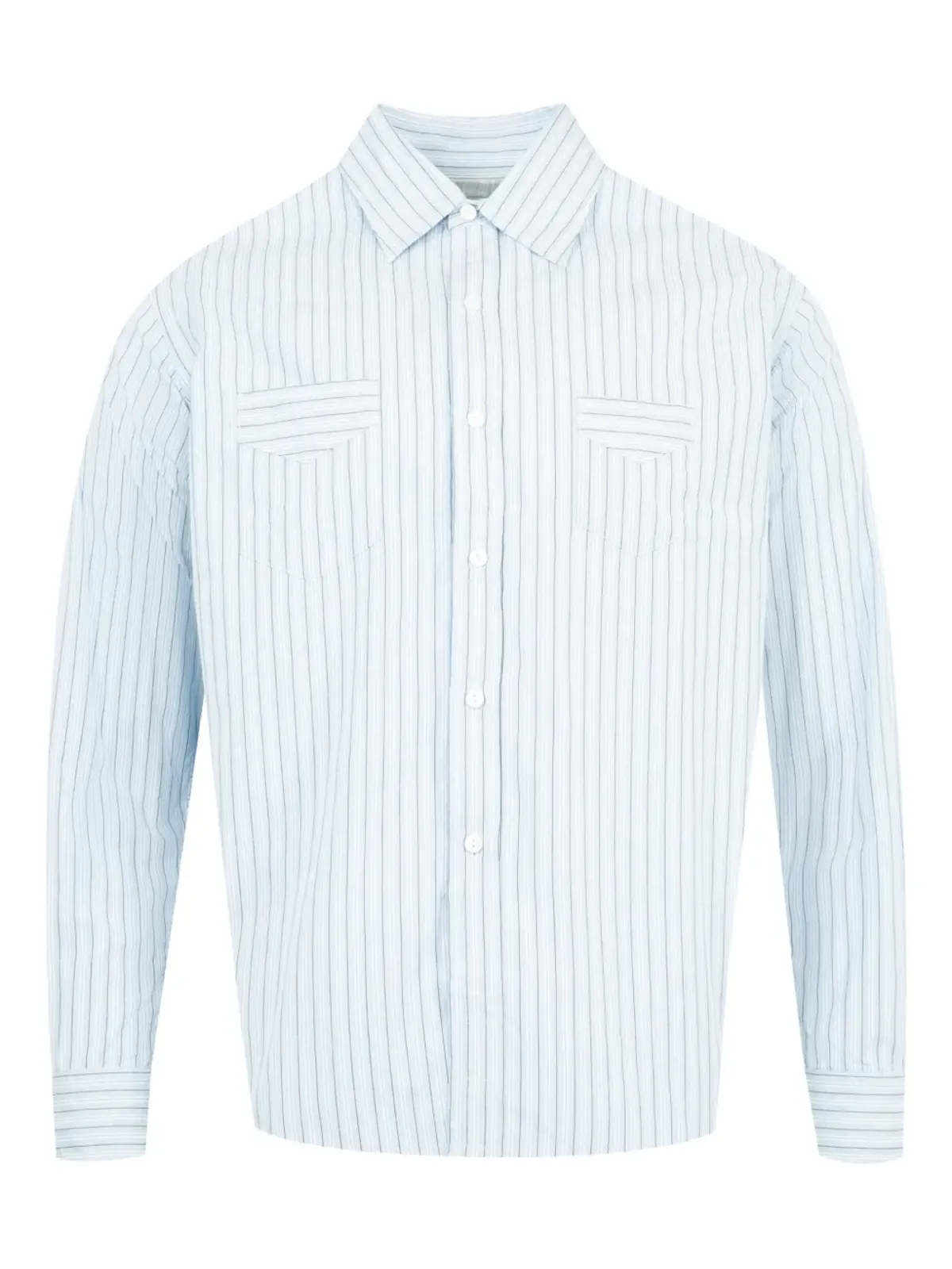 Post O'alls striped pocket shirt - White - 画像1