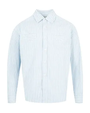 Post O'alls striped pocket shirt - White - サムネイル1