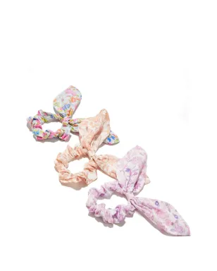 LoveShackFancy Kids 花柄パターンのシュシュ（3点セット） - Neutrals - サムネイル1