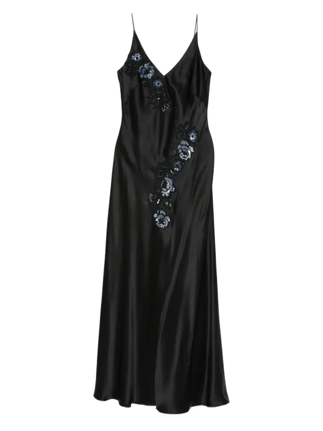 Carine Gilson Carine Gilson 刺繍入りナイトドレス ブラックの商品画像