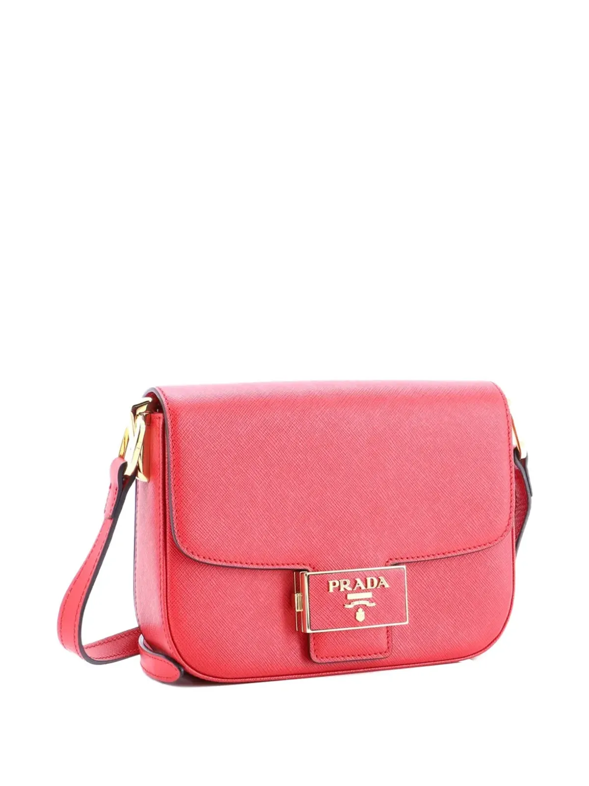 Prada ビンテージ エンブレム・フラップバッグ サフィアーノレザー 小型ショルダーバッグ - レッド - 画像3