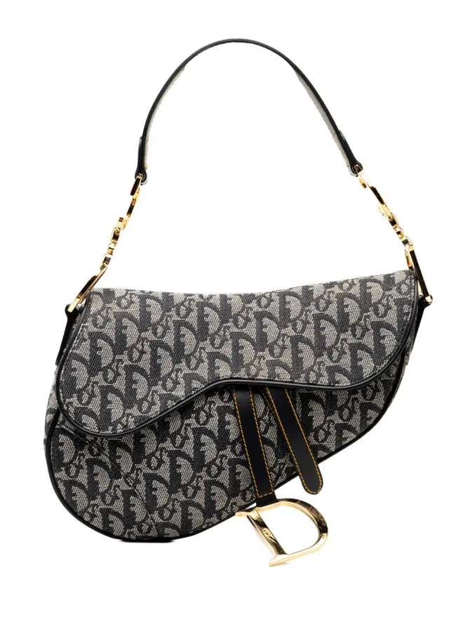 Christian Dior Pre-Owned ビンテージ Christian Dior 2002 Diorissimo キャンバスサドルバッグ ショルダーバッグ ブルーの商品画像
