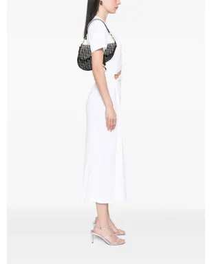 ビンテージ Christian Dior 2002 Diorissimo キャンバスサドルバッグ ショルダーバッグ ブルー - サムネイル2