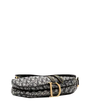ビンテージ Christian Dior 2002 Diorissimo キャンバスサドルバッグ ショルダーバッグ ブルー - サムネイル4