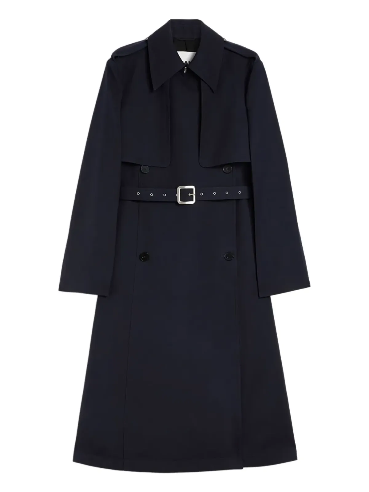 Jil Sander ダブルブレスト ベルト付き ウール コート - ブルー - 画像1