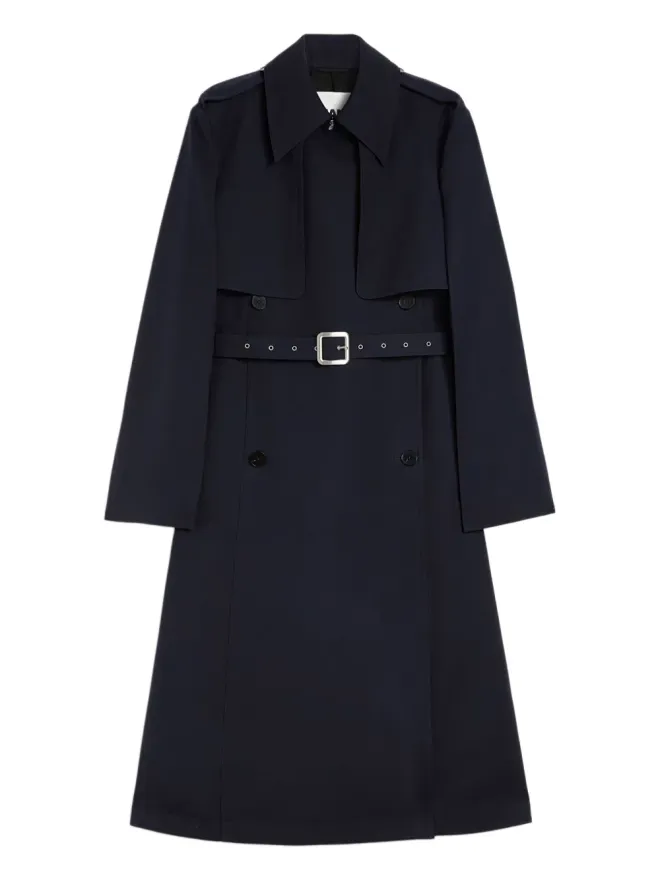 Jil Sander Jil Sander ダブルブレスト ベルト付き ウール コート - ブルーの商品画像