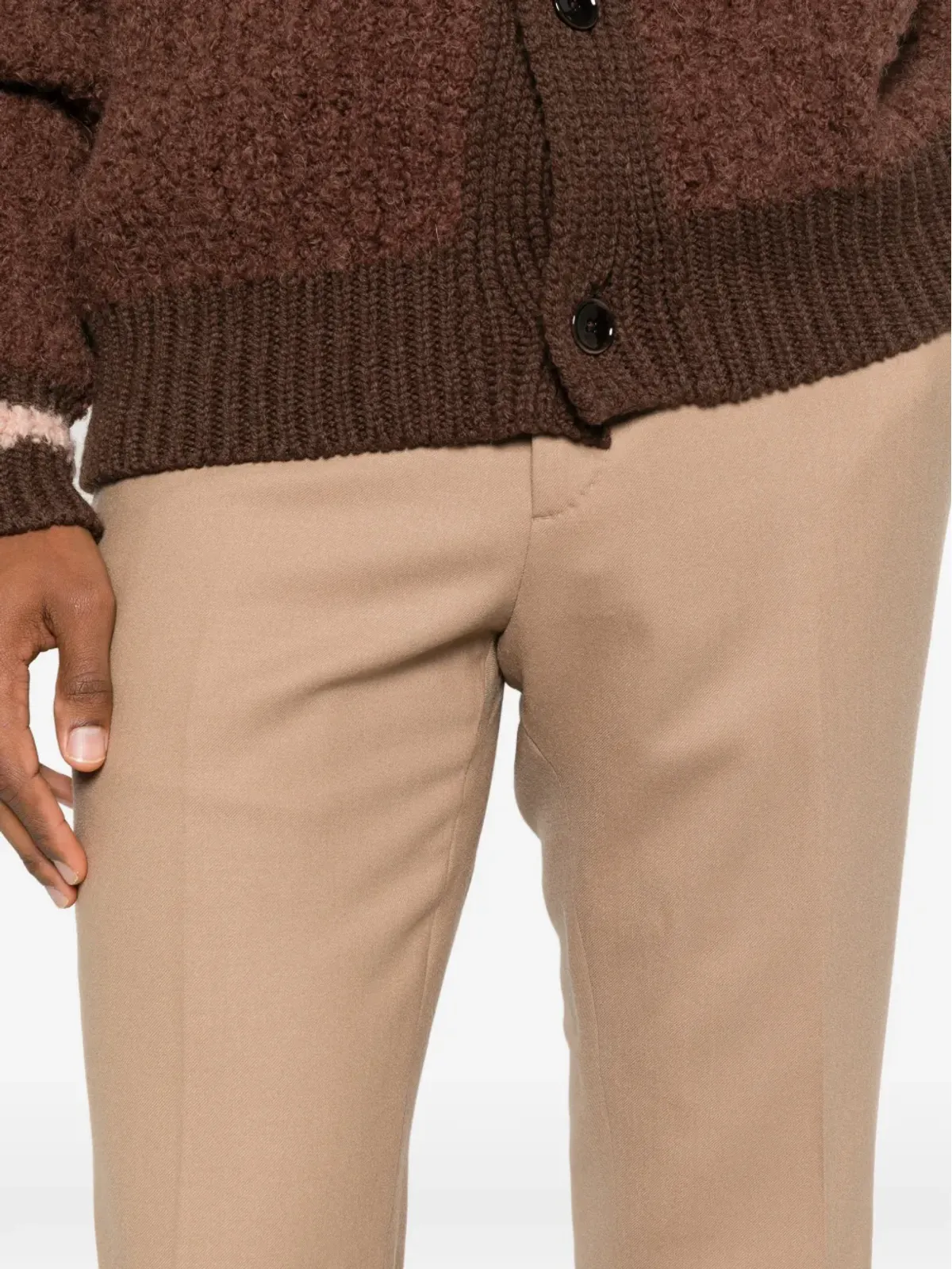 Cellar Door テーパードレッグ ボタン留め ウールパンツ - 画像5