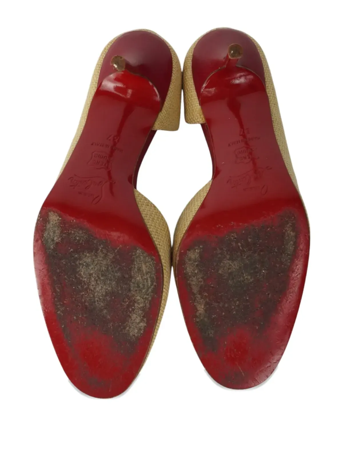 Christian Louboutin ビンテージ ラタンヒール - 画像5