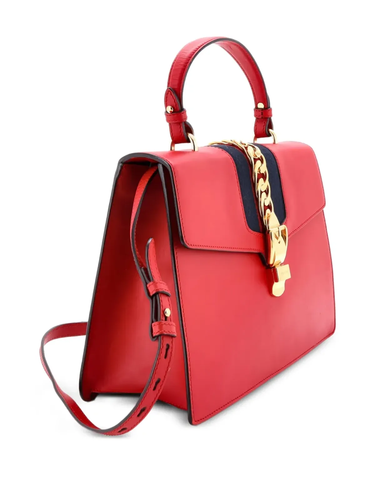 Gucci ビンテージ Sylvie トップハンドルバッグ レザー ミディアム サッチェル - 画像2