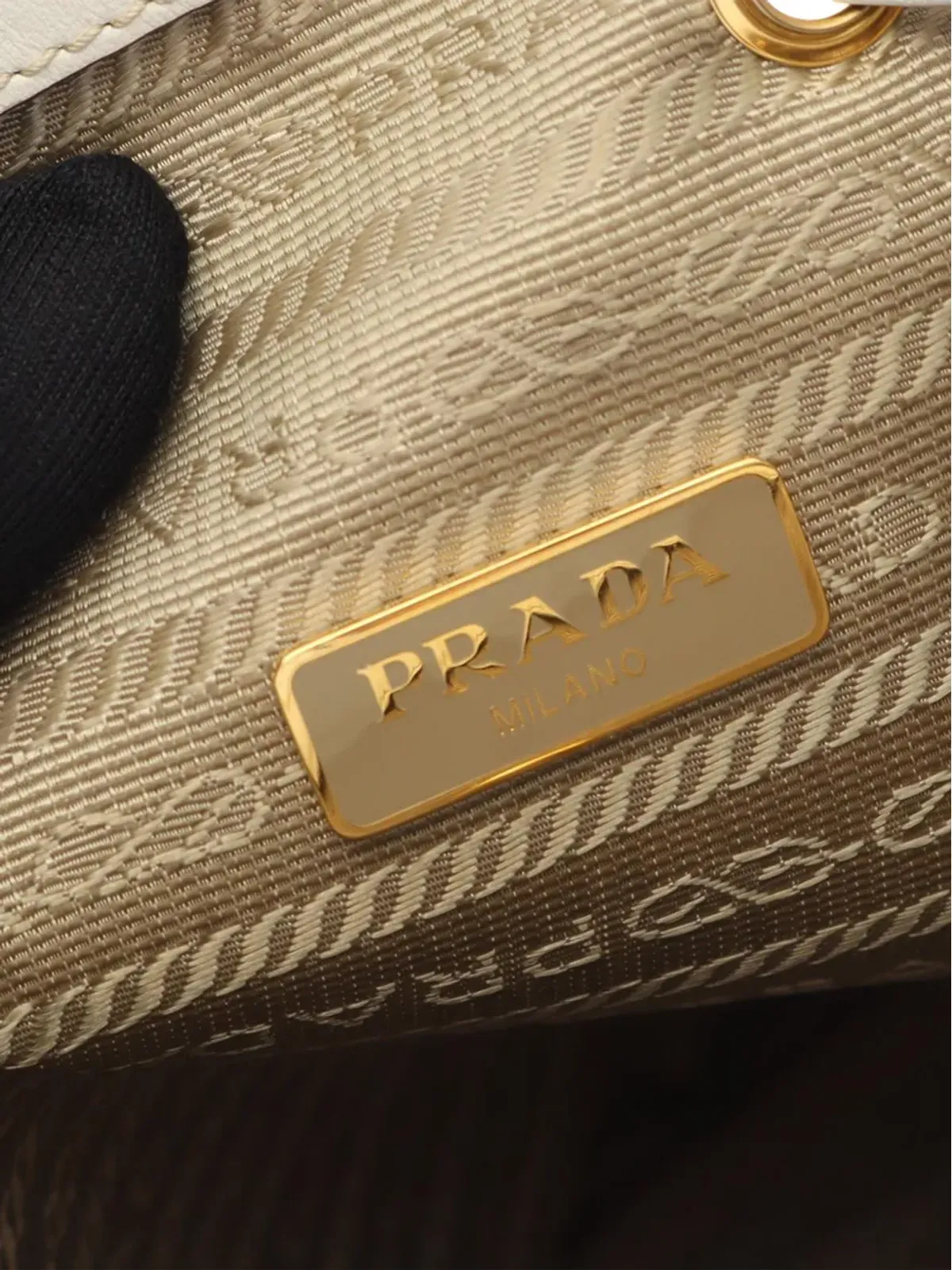 Prada ビンテージ カナパ ロゴ バケットバッグ - 画像5