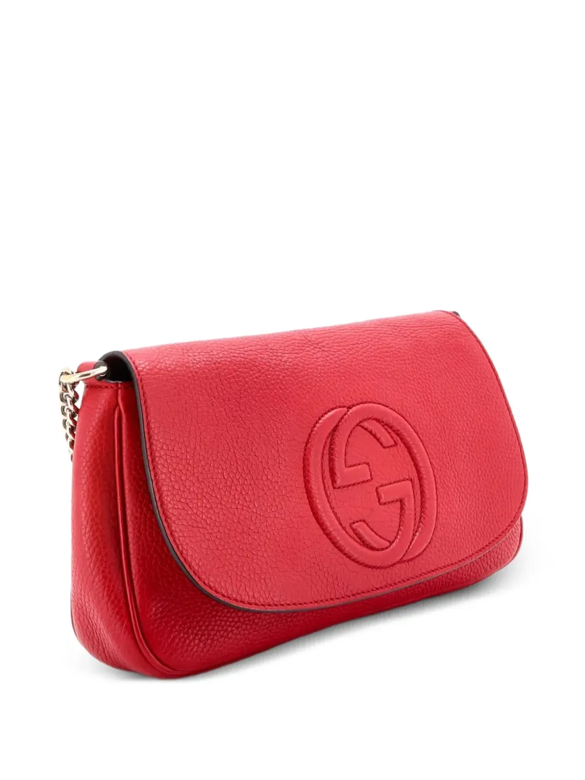 Gucci ビンテージ ソーホー チェーン レザー ミディアム クロスボディバッグ - レッド - 画像3