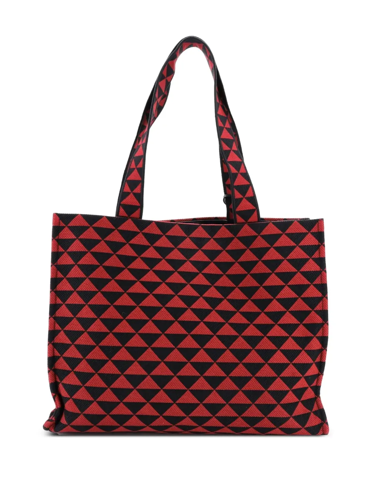Prada ビンテージ Symbole ショッパー ジャカード ホリゾンタル トートバッグ - レッド - 画像2