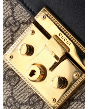 Gucci ビンテージ パドロック GG キャンバスとレザーの大型クラッチバッグ - Neutrals - サムネイル5