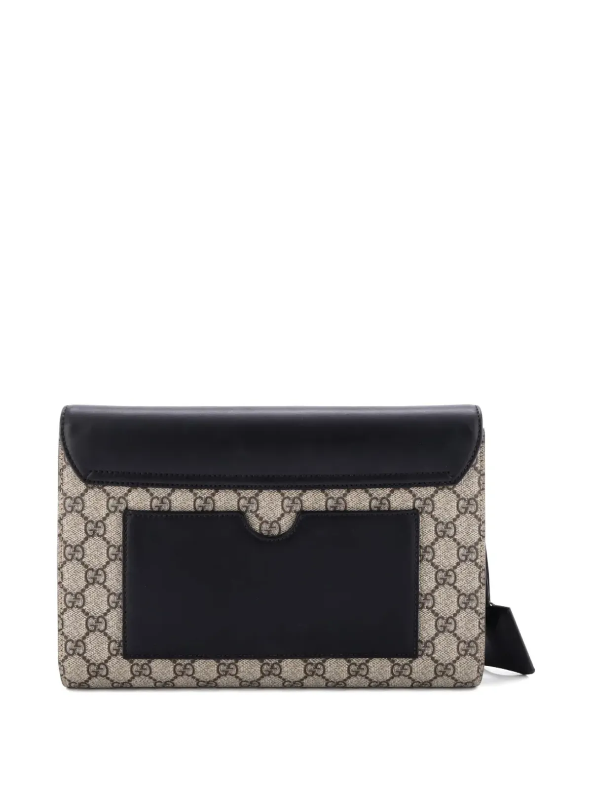 Gucci ビンテージ パドロック GG キャンバスとレザーの大型クラッチバッグ - Neutrals - 画像2