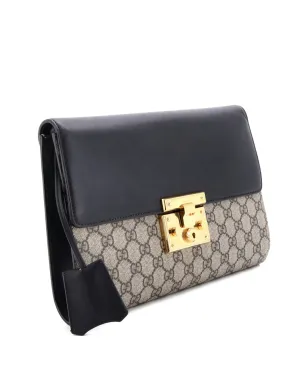 Gucci ビンテージ パドロック GG キャンバスとレザーの大型クラッチバッグ - Neutrals - サムネイル3