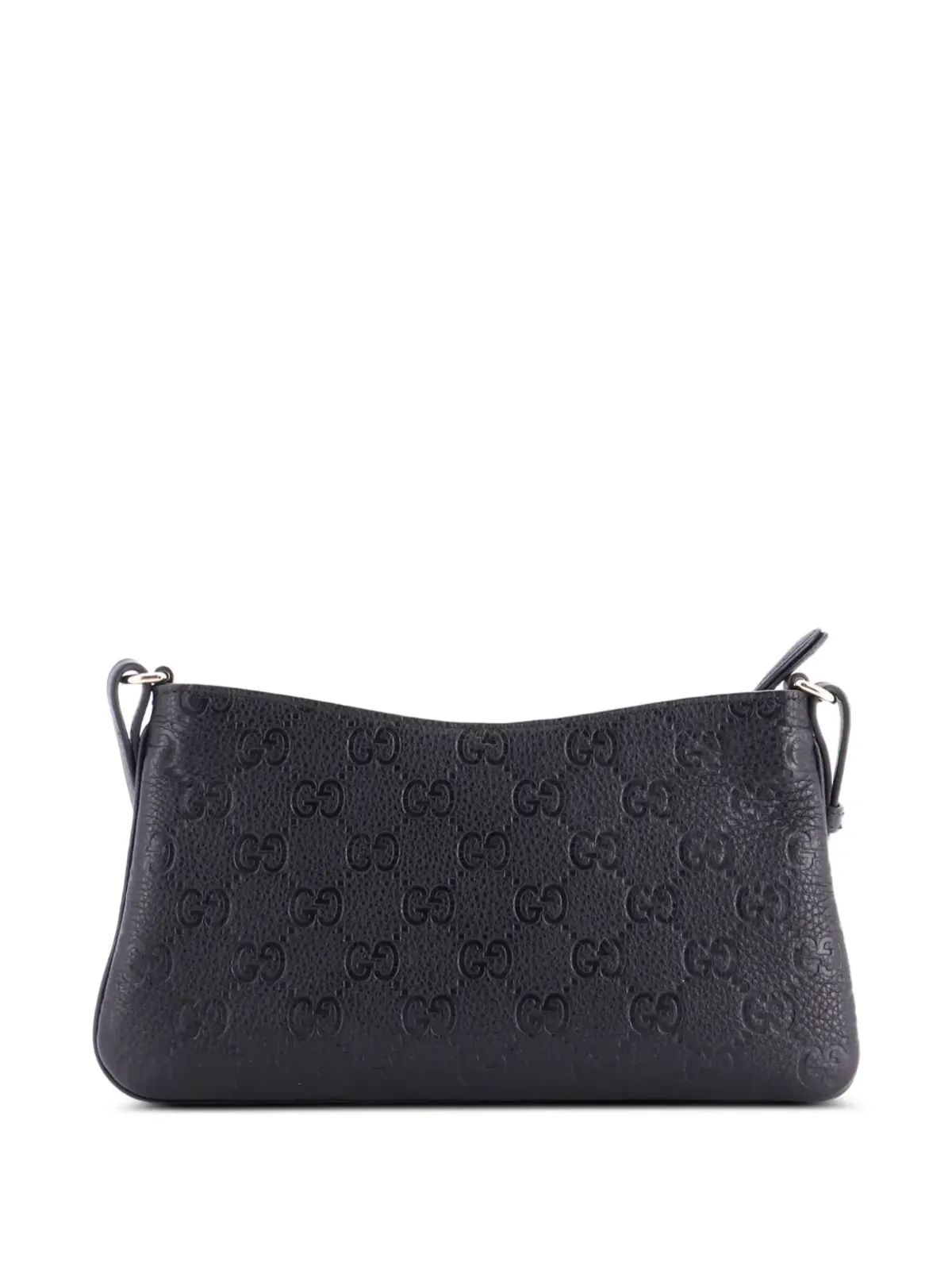 Gucci ビンテージ エンブレムチェーン グッチシマ レザー ミディアム ショルダーバッグ - ブラック - 画像2