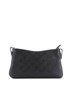 Gucci ビンテージ エンブレムチェーン グッチシマ レザー ミディアム ショルダーバッグ - ブラック - サムネイル2