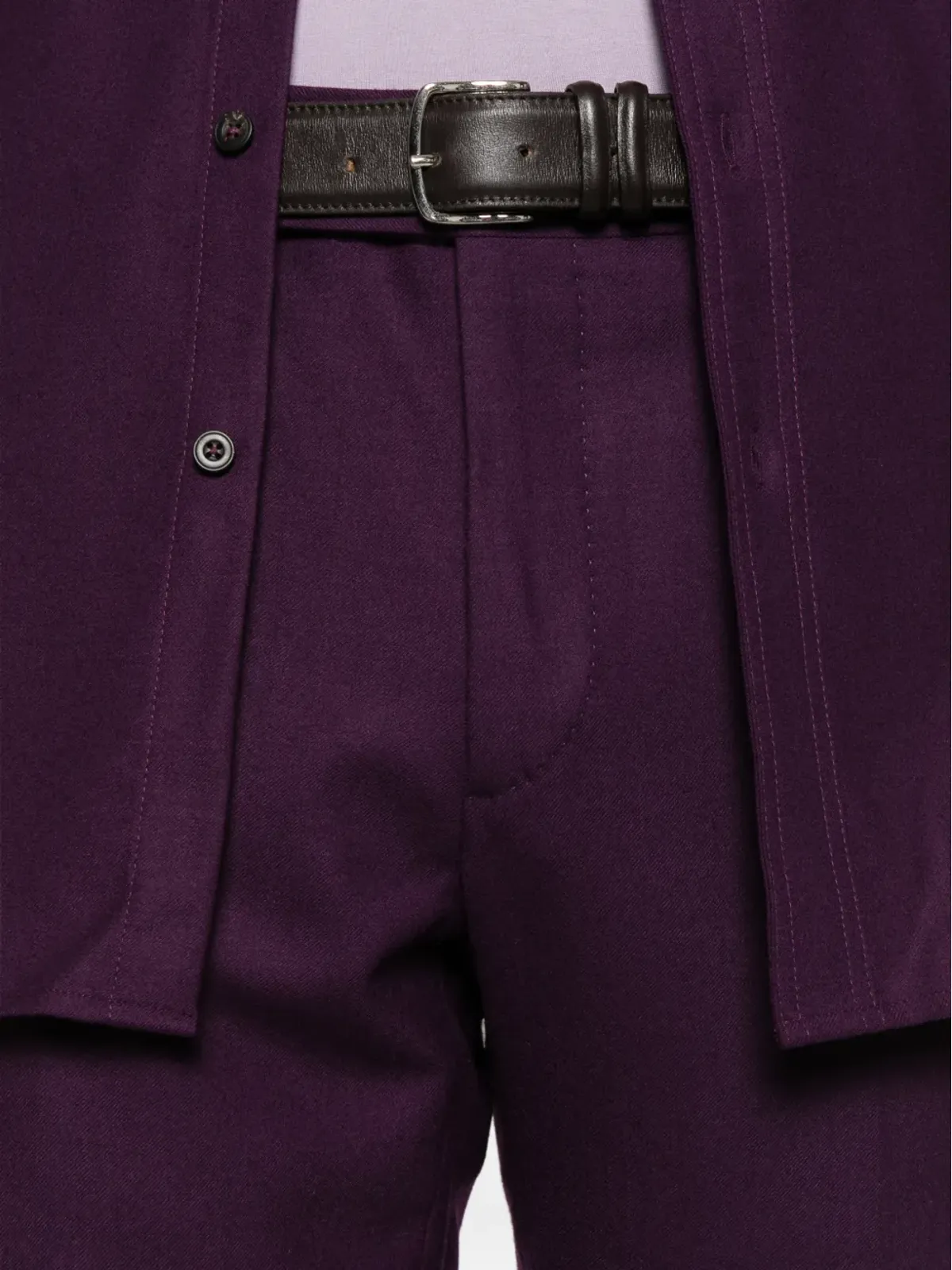Cellar Door テーパードレッグ・ボタン付きウールパンツ - 画像5