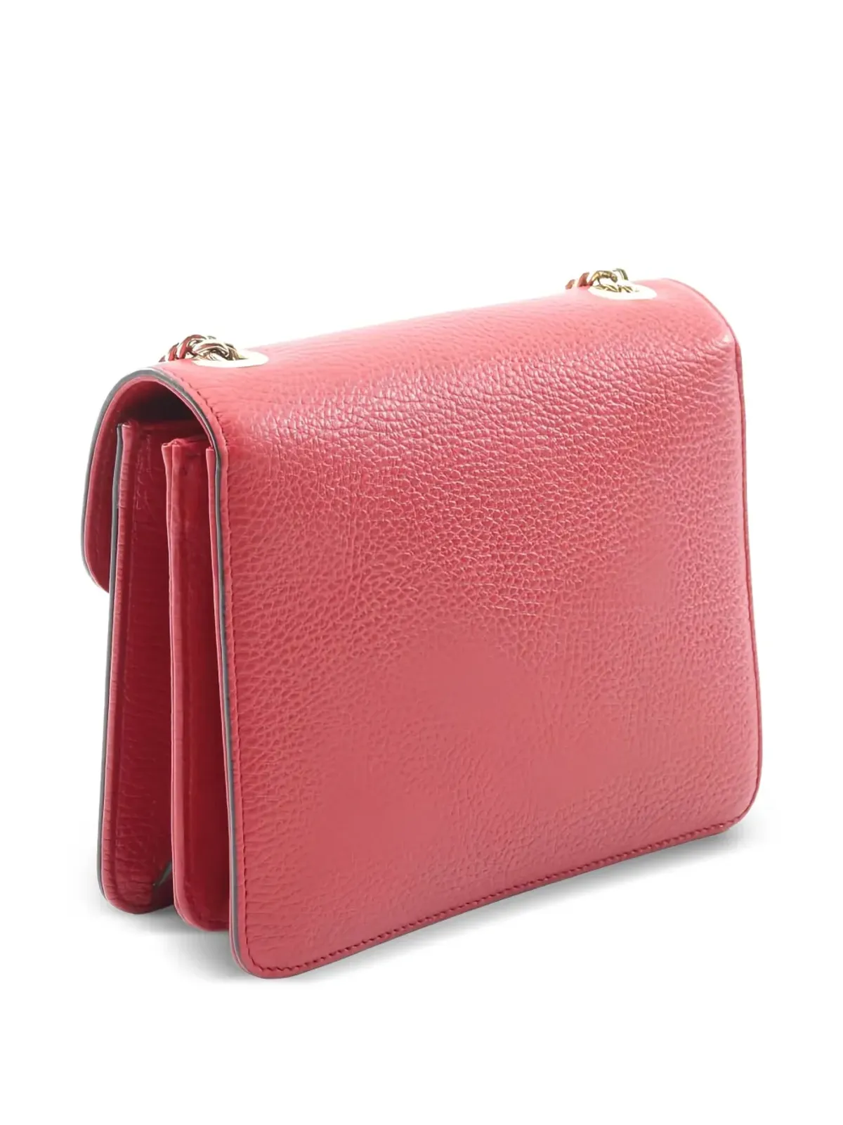 Gucci ビンテージ 2010年代 Interlocking G チェーンレザー ショルダーバッグ レッド - 画像2
