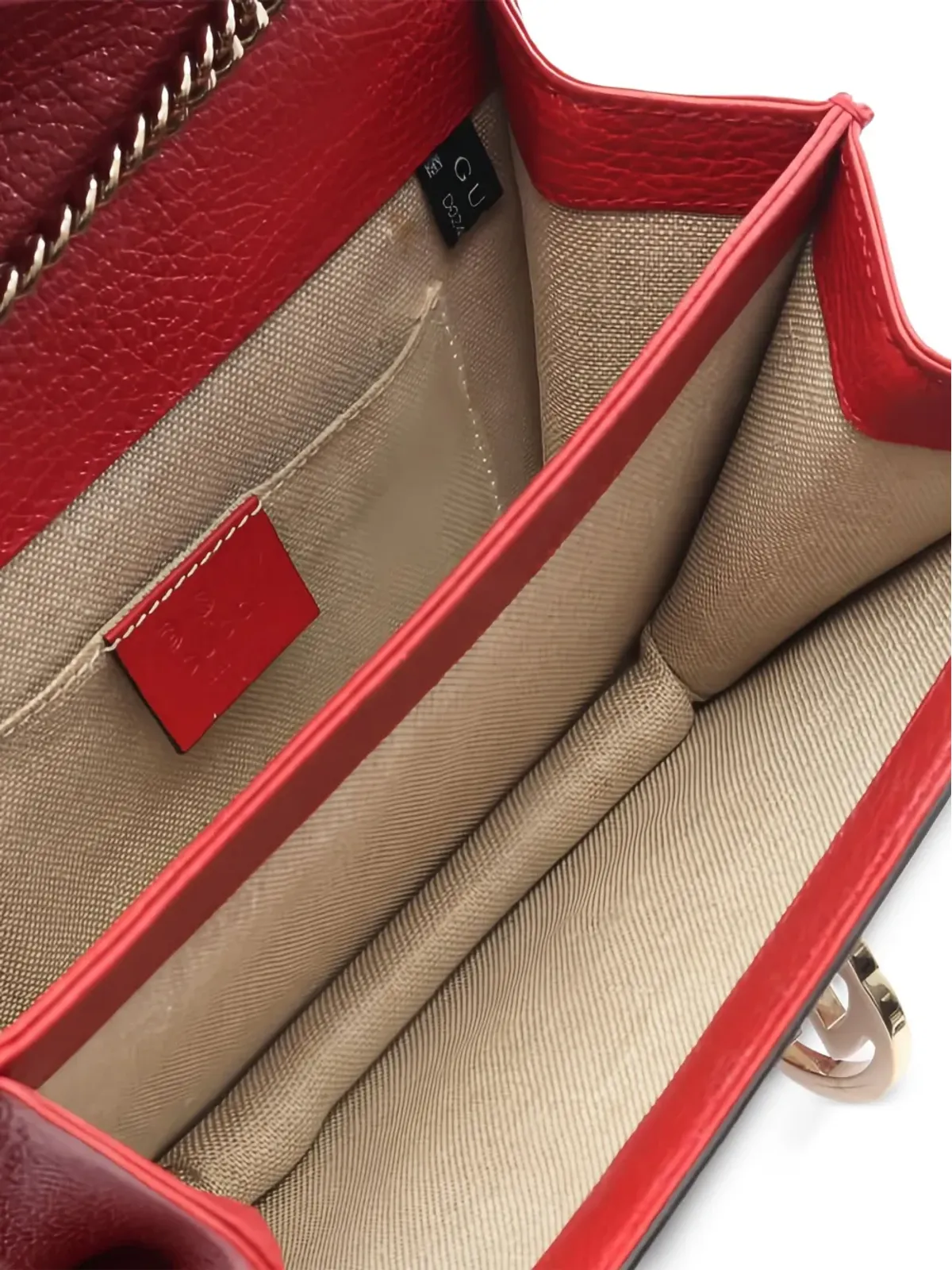 Gucci ビンテージ 2010年代 Interlocking G チェーンレザー ショルダーバッグ レッド - 画像4