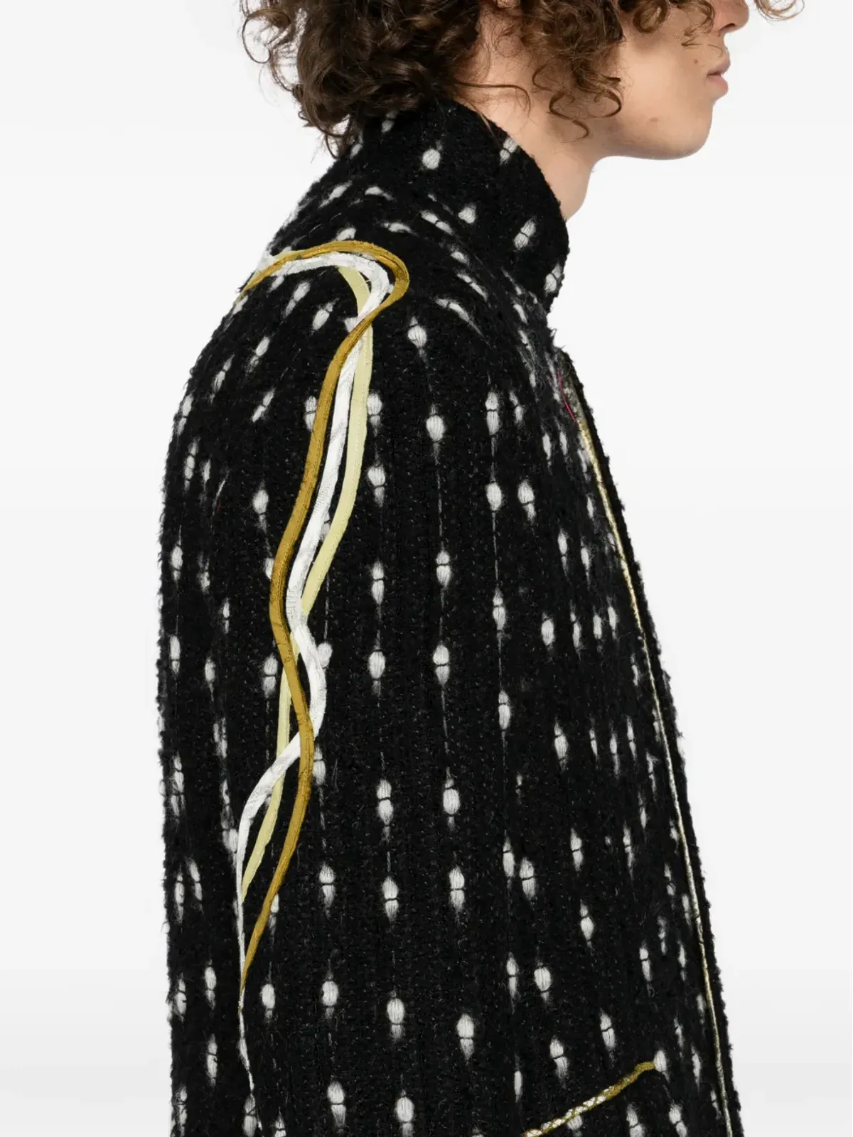 COMMUNS パターン柄コート - ブラック - 画像5