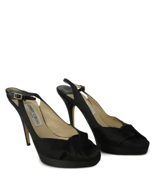 Jimmy Choo Pre-Owned ブラック ノットサンダル - サムネイル1