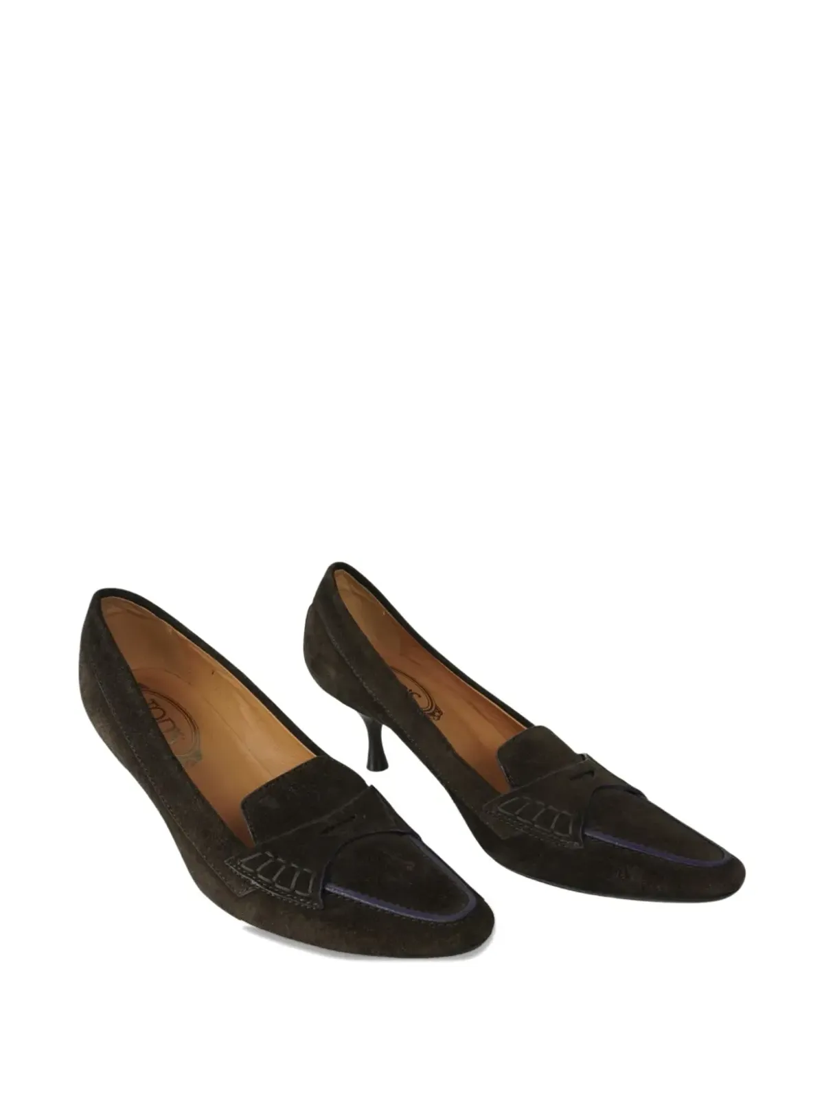 Tod's Vintage スエードのキトゥンヒールパンプス - 画像5