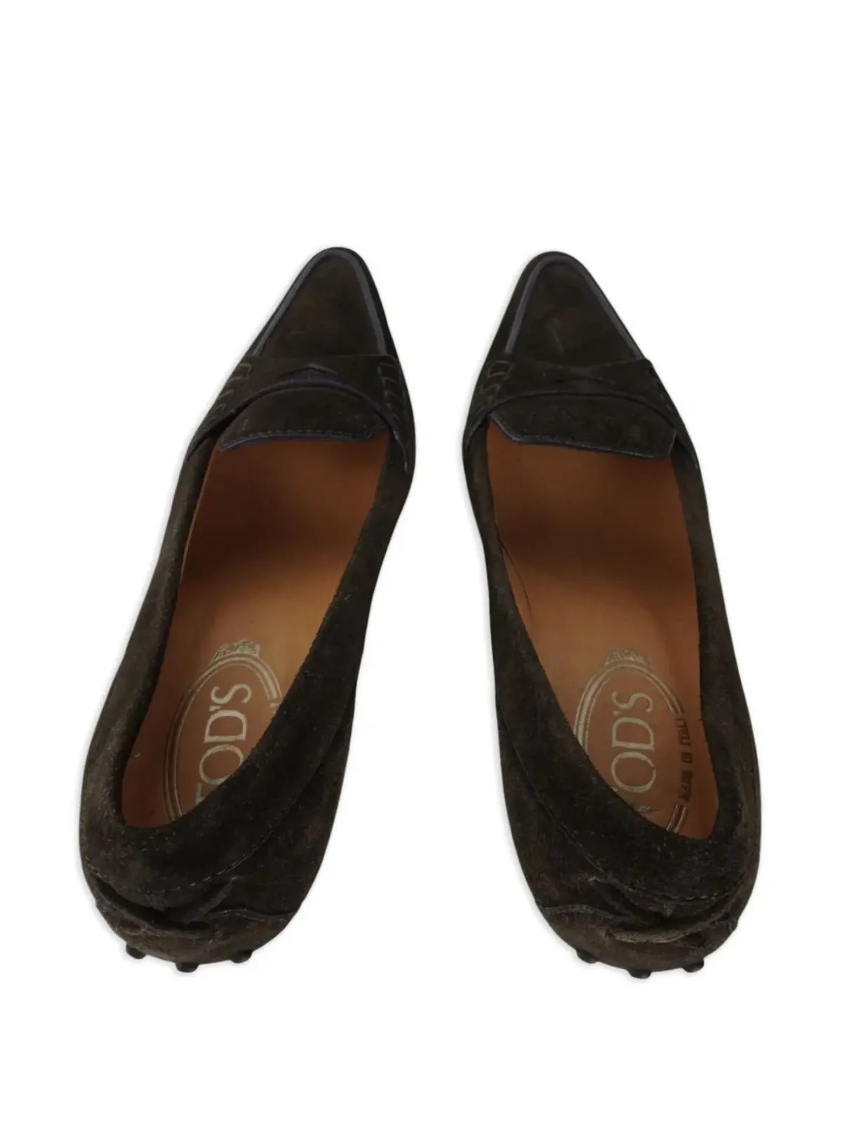 Tod's Vintage スエードのキトゥンヒールパンプス - 画像3