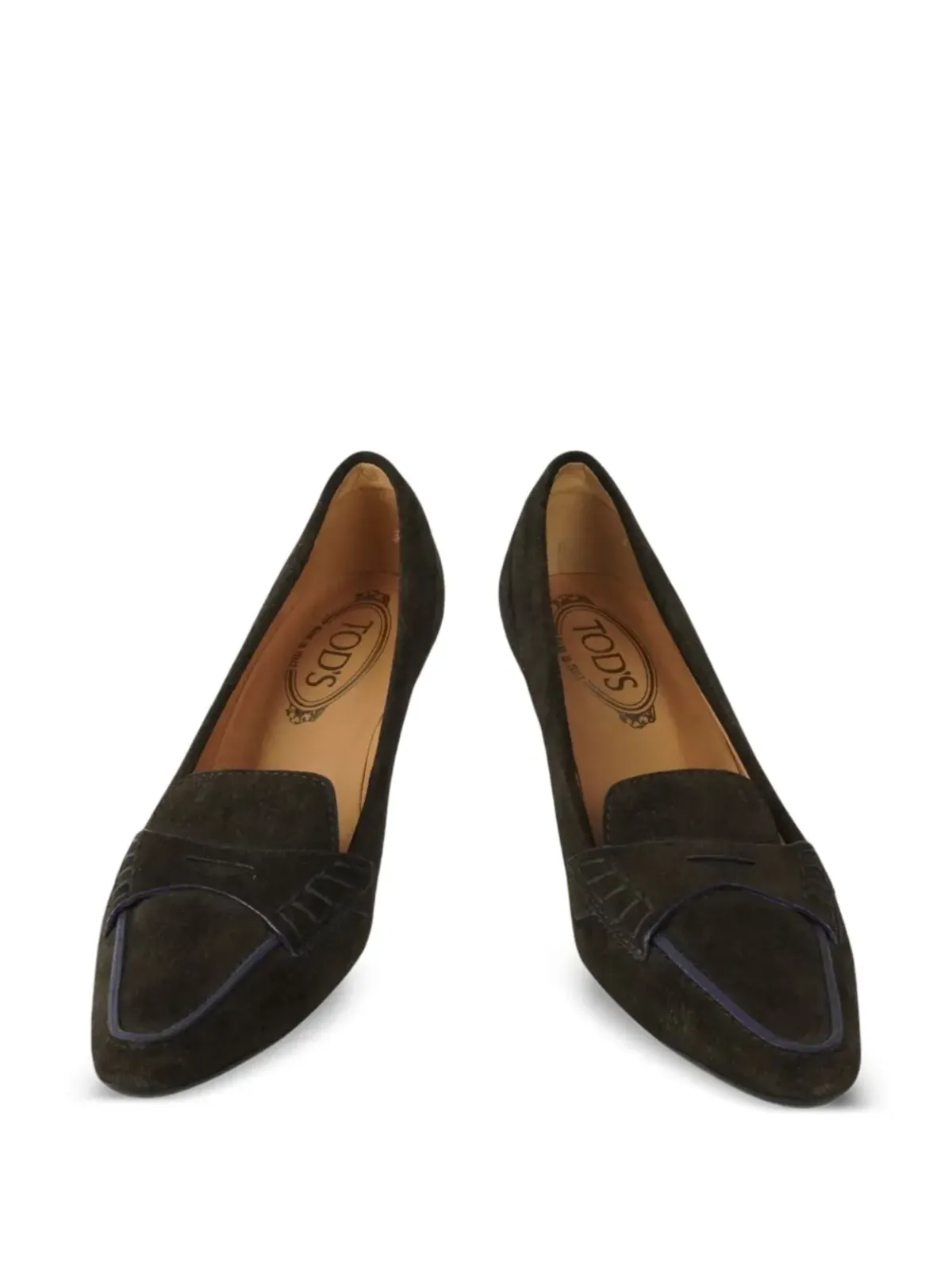 Tod's Vintage スエードのキトゥンヒールパンプス - 画像4