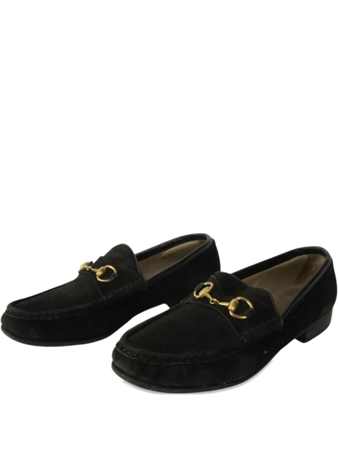 Gucci Pre-Owned Gucci ビンテージ ホースビット スエード ローファー - ブラックの商品画像