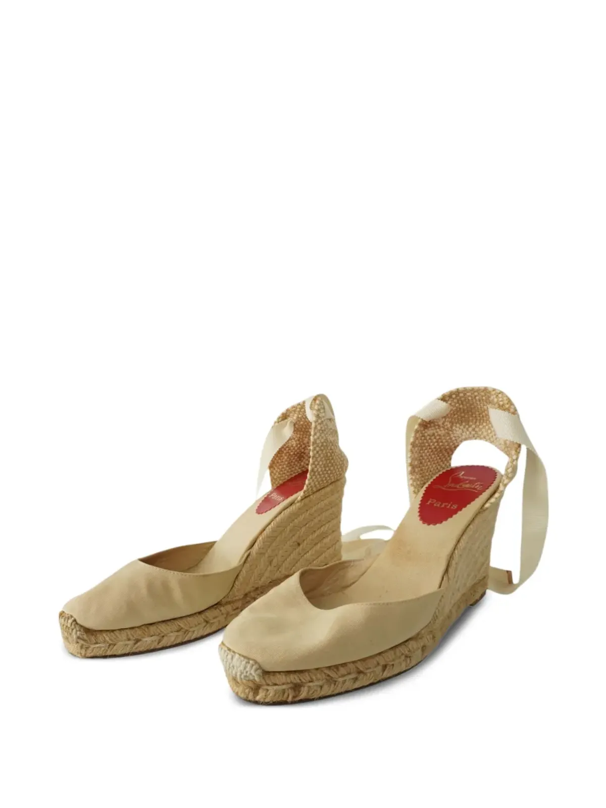Christian Louboutin Pre-Owned レザーエスパドリーユ（ベージュ系） - 画像2