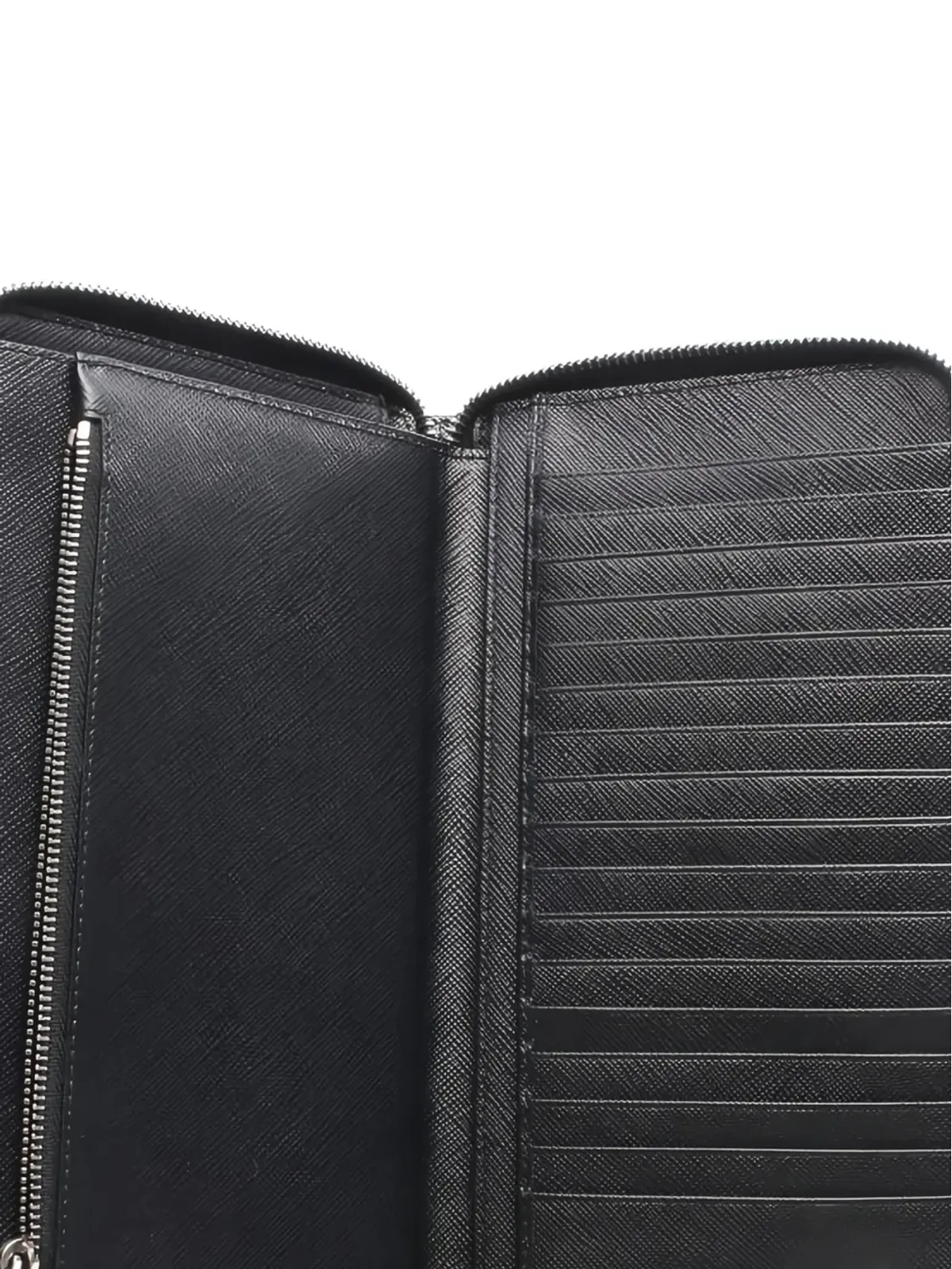 Prada ビンテージ 2010年代ジップファスナー付きレザーウォレット - ブラック - 画像3