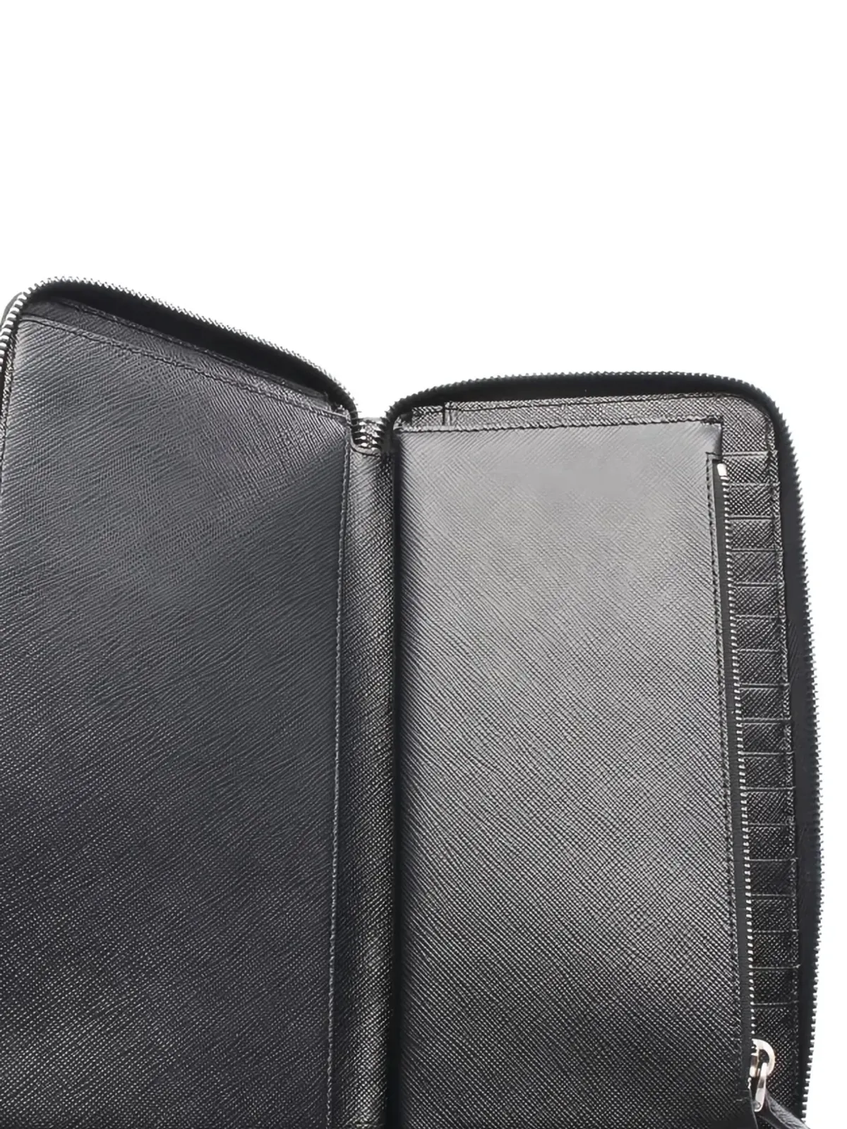Prada ビンテージ 2010年代ジップファスナー付きレザーウォレット - ブラック - 画像4