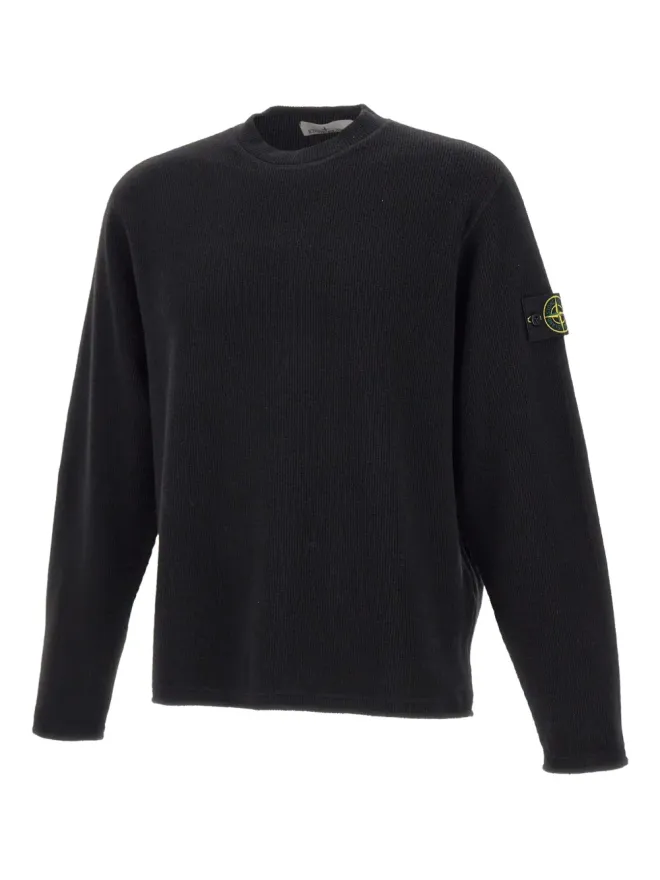 Stone Island Stone Island パッチディテール リブ編み プルオーバー ブラックの商品画像