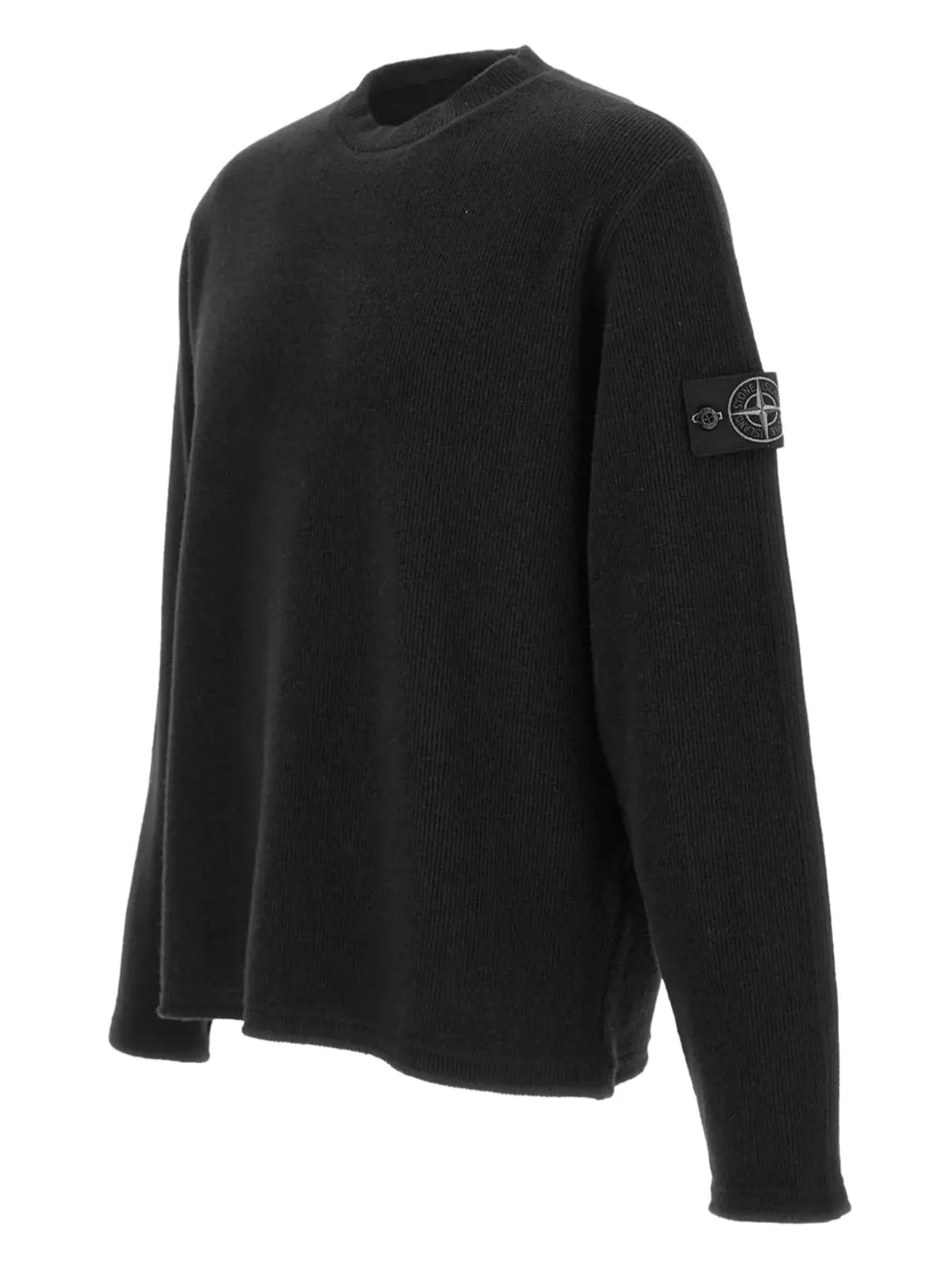 Stone Island パッチディテール リブ編み プルオーバー ブラック - 画像3