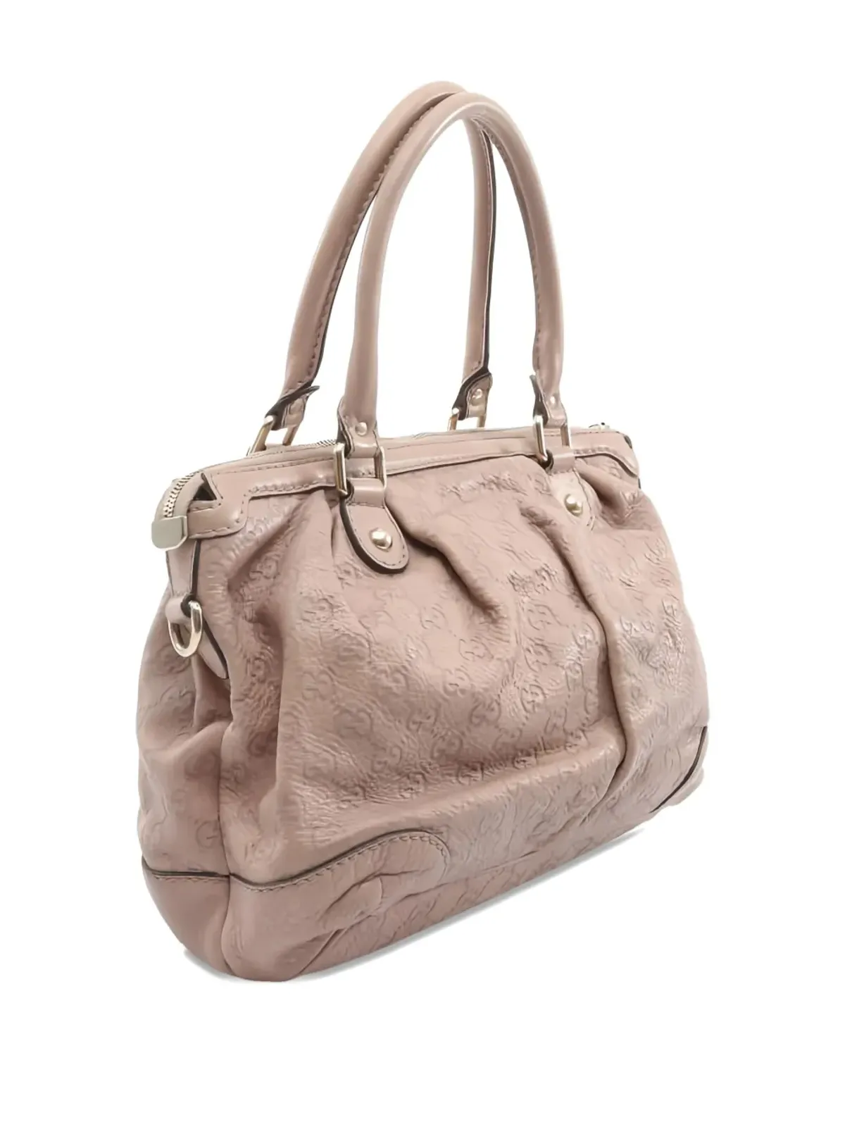 Gucci Pre-Owned 2000エンボス加工レザー ハンドバッグ（トップハンドル・取り外し可能ショルダーストラップ付き） - 画像2
