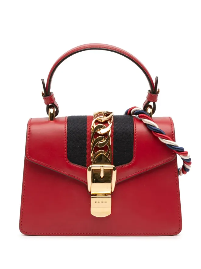 Gucci Pre-Owned Gucci ビンテージ ミニ カーフスキン シルヴィー サッチェル - レッドの商品画像