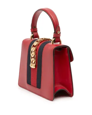 Gucci ビンテージ ミニ カーフスキン シルヴィー サッチェル - レッド - サムネイル3