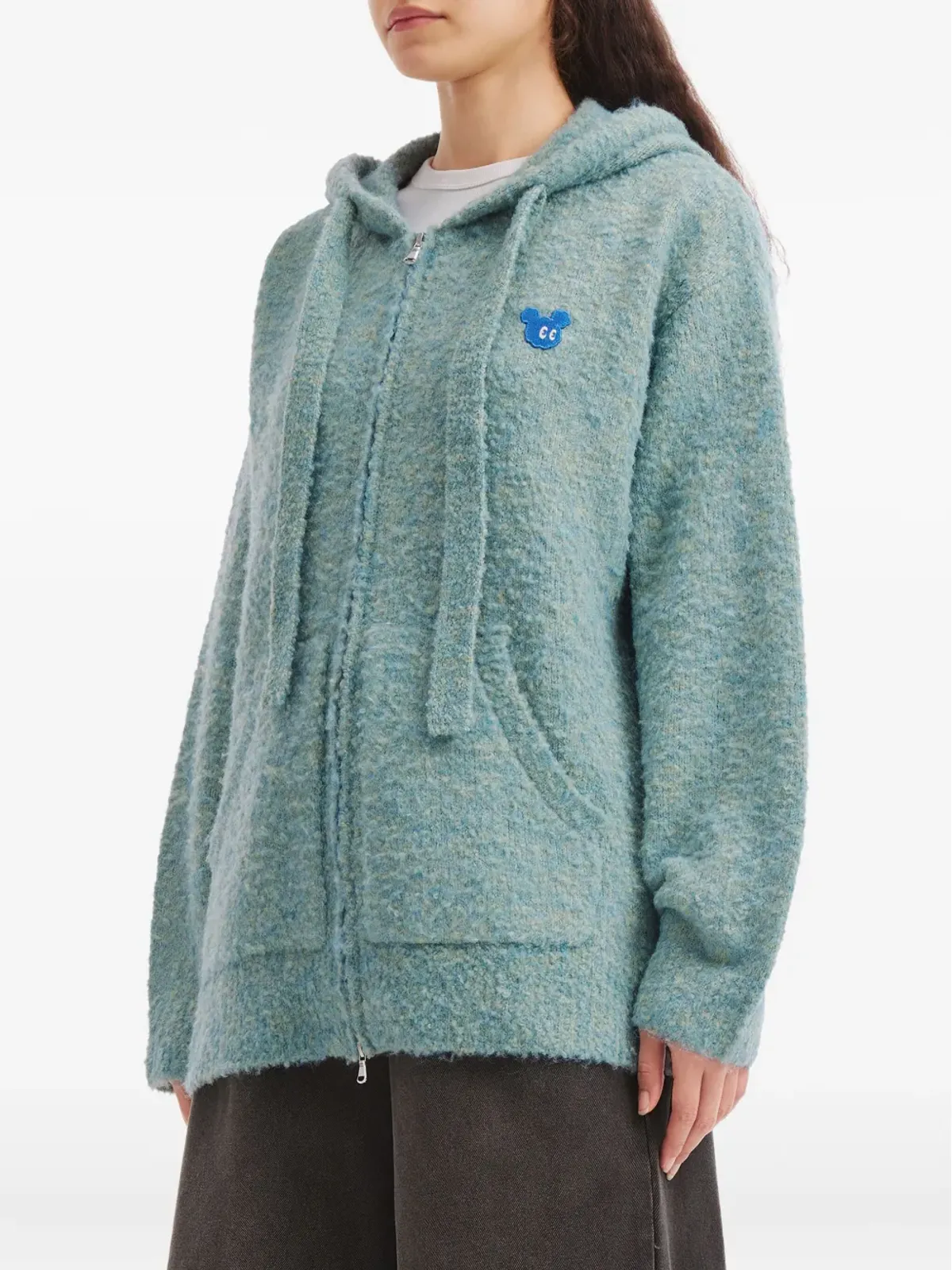 Mini Cream ジップファスナー付きフーディ - 画像3