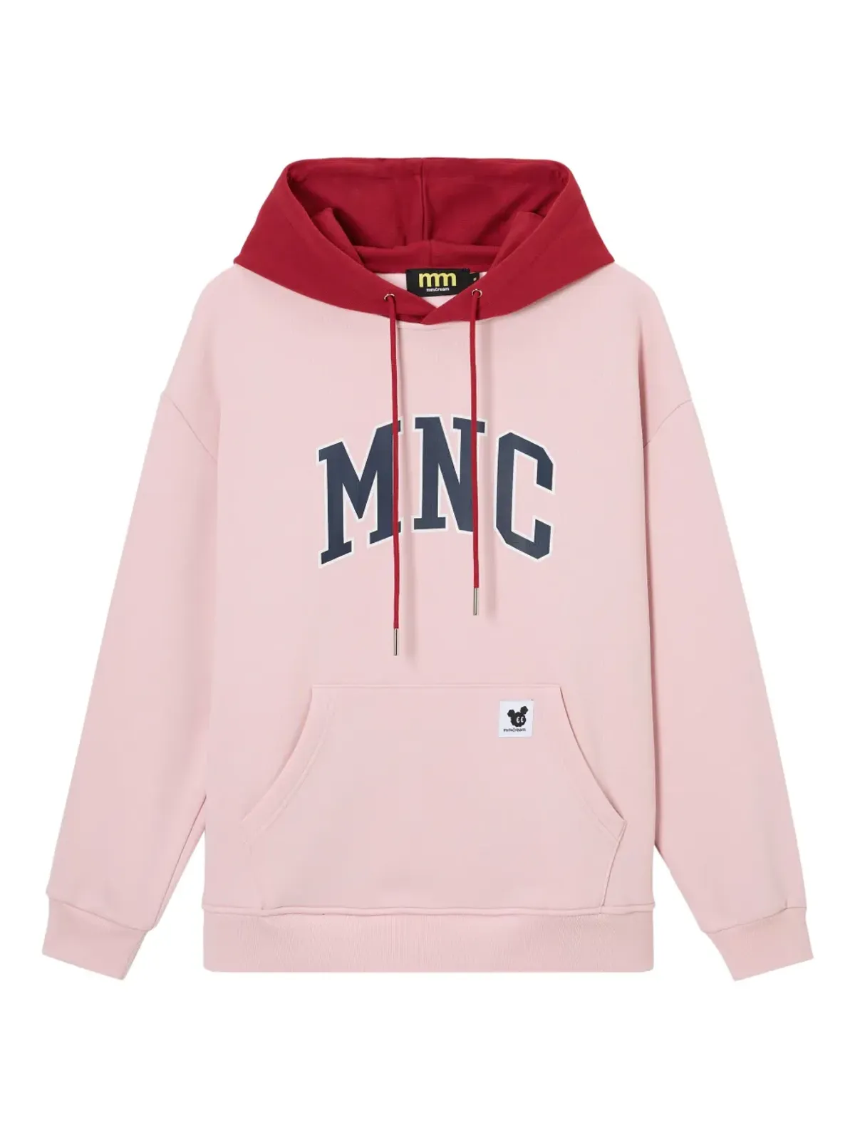 Mini Cream プリント入りドローストリングフ hood パーカー - ピンク - 画像1