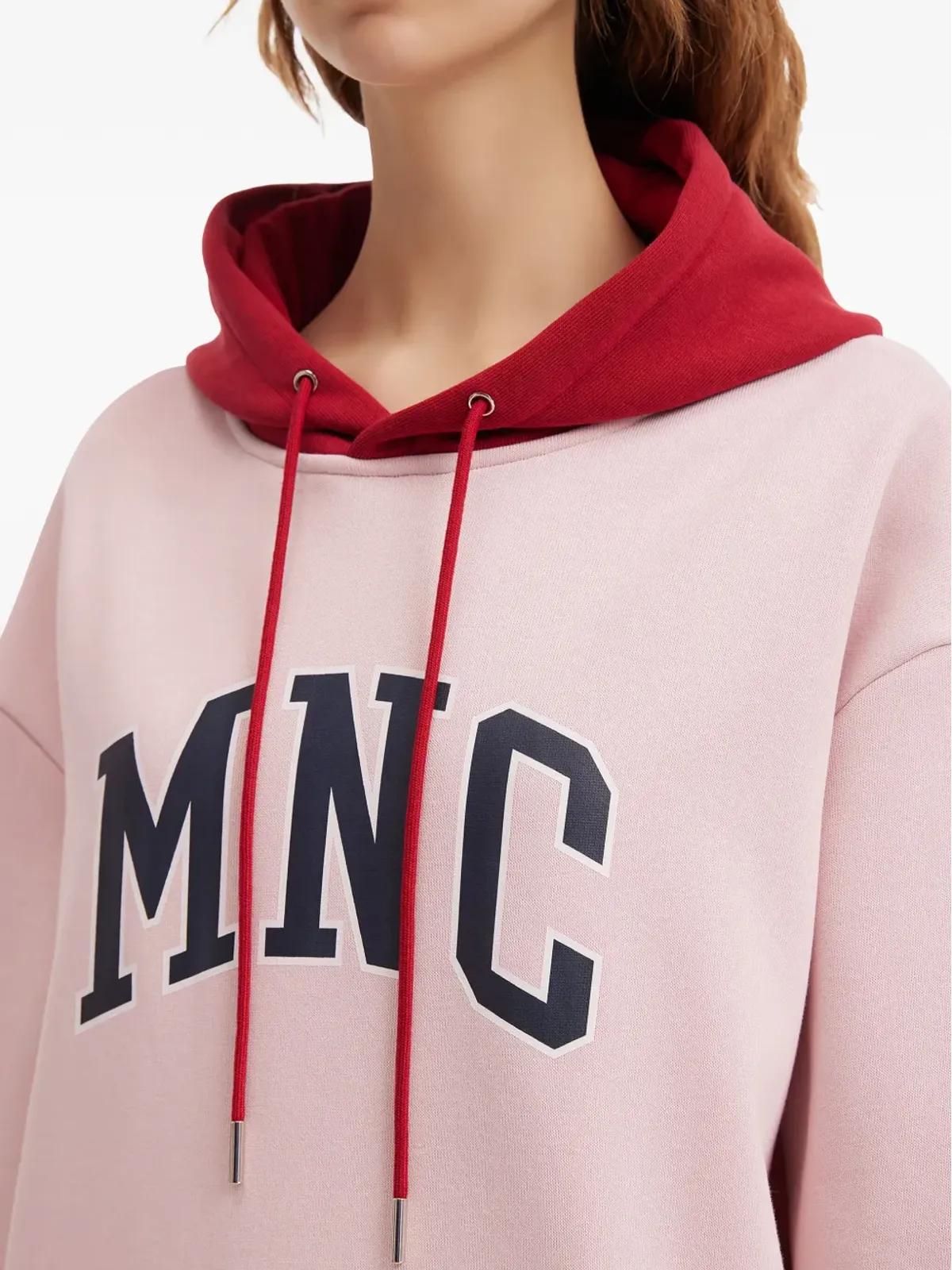 Mini Cream プリント入りドローストリングフ hood パーカー - ピンク - 画像5