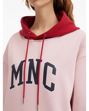 Mini Cream プリント入りドローストリングフ hood パーカー - ピンク - サムネイル5