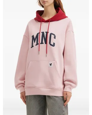 Mini Cream プリント入りドローストリングフ hood パーカー - ピンク - サムネイル3