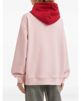 Mini Cream プリント入りドローストリングフ hood パーカー - ピンク - サムネイル4