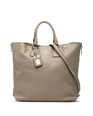 Prada ビンテージ 2010-2025 ヴィテロ ダイノ サイドジップ コンバーチブル トート サッチェル - ブラウン - サムネイル1