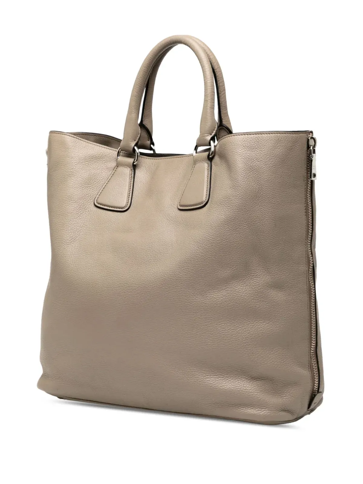 Prada ビンテージ 2010-2025 ヴィテロ ダイノ サイドジップ コンバーチブル トート サッチェル - ブラウン - 画像3