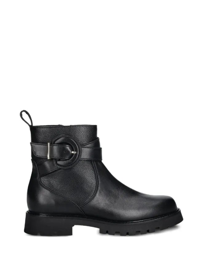 Baldinini Baldinini バックル付きサイドジップ アンクルブーツ - ブラックの商品画像