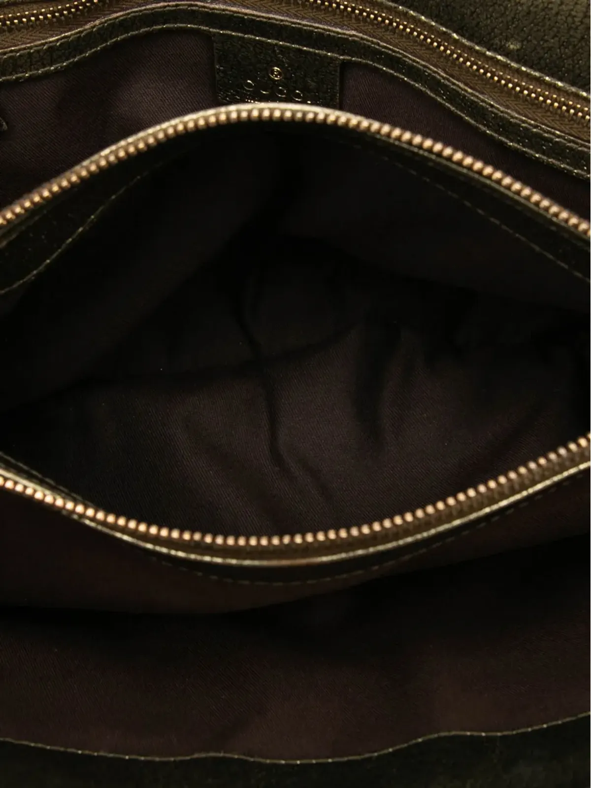 Gucci Pre-Owned 2000-2015 メタリック カーフスキン×竹ハンドル ハンドバッグ - 画像5