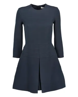 ビンテージ Christian Dior クルーネック ミディドレス - ブルー - サムネイル1