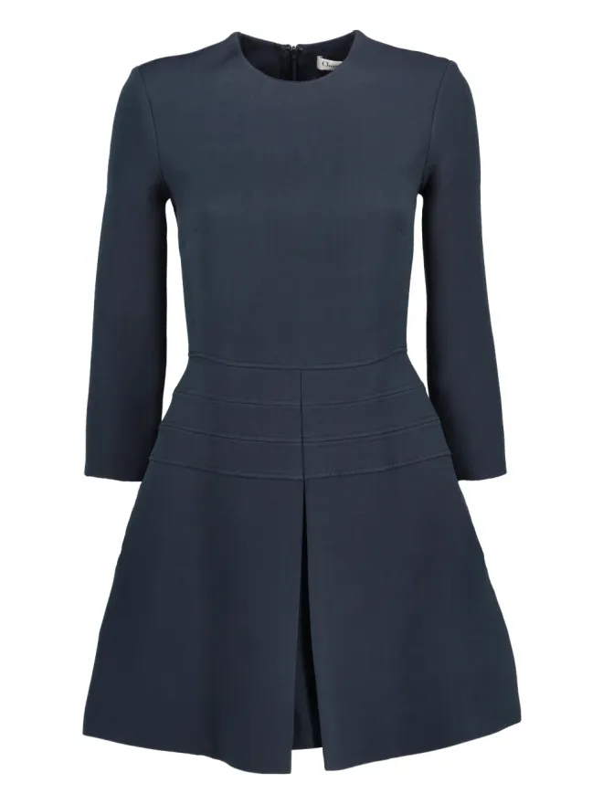 Christian Dior Pre-Owned ビンテージ Christian Dior クルーネック ミディドレス - ブルーの商品画像